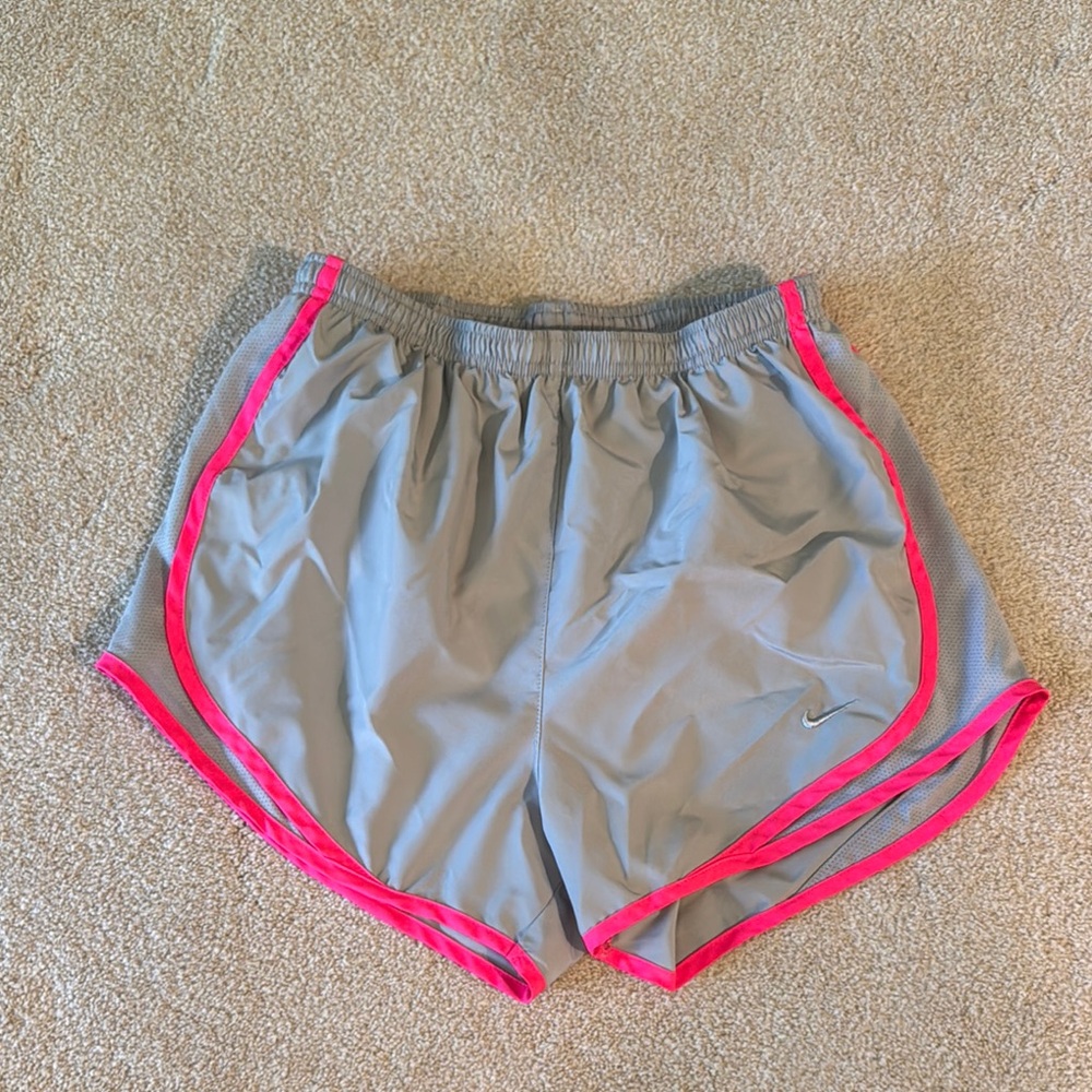 Nike Gray and Pink Athletic Shorts Lightweight Design